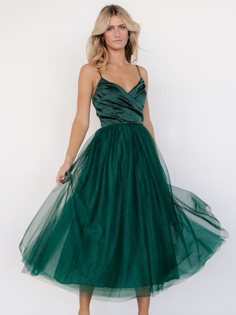 Baltic Born Shonda Sparkle Midi Dress | Emerald Size Ll